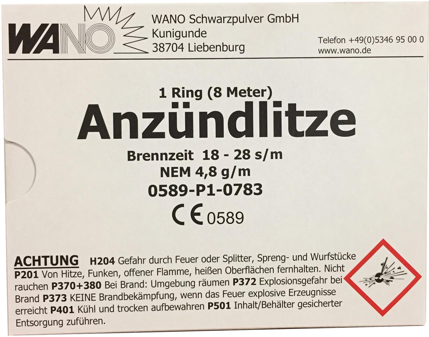 Wano Anzündlitze gelb 