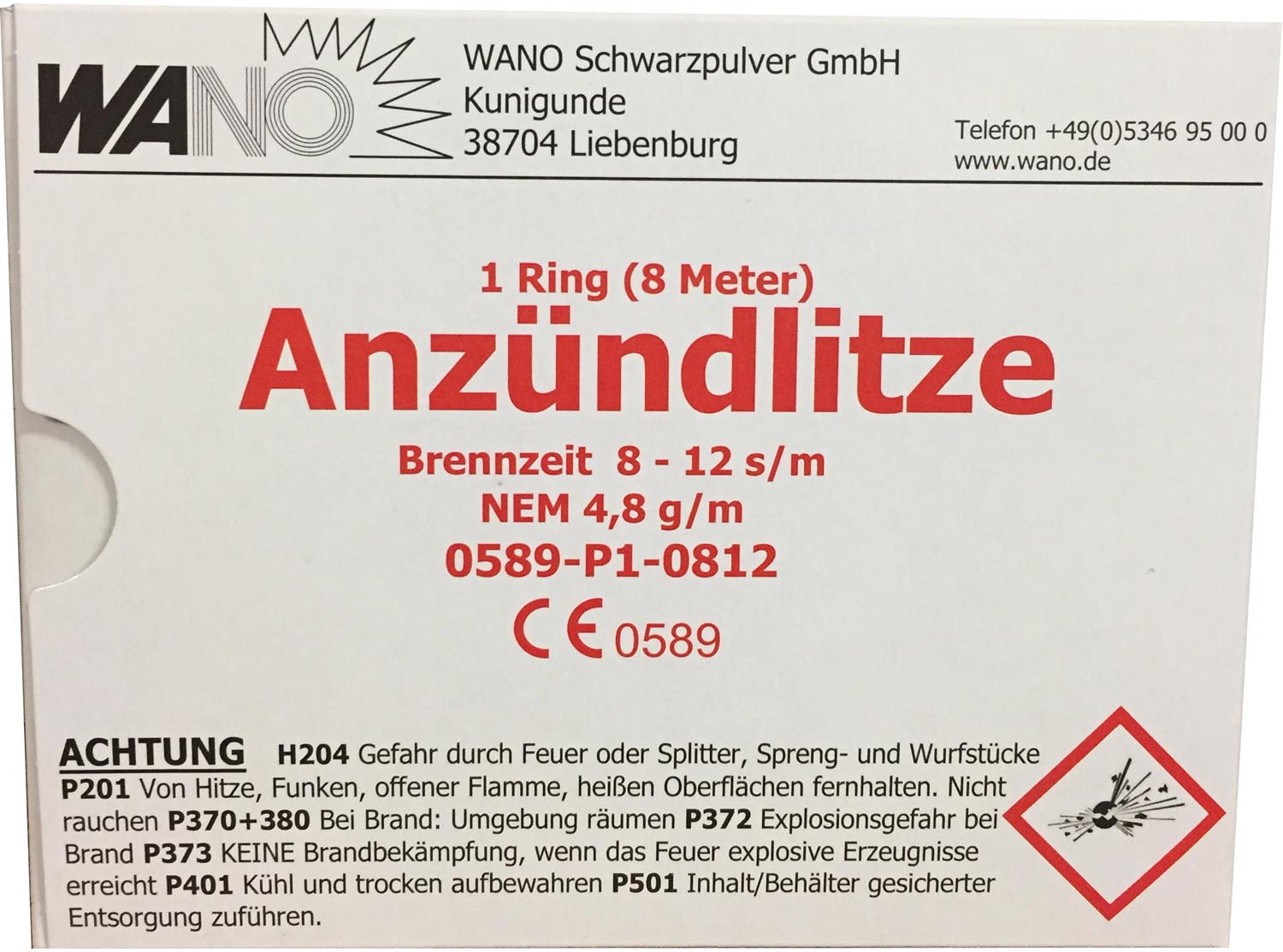 Wano Anzündlitze Rot